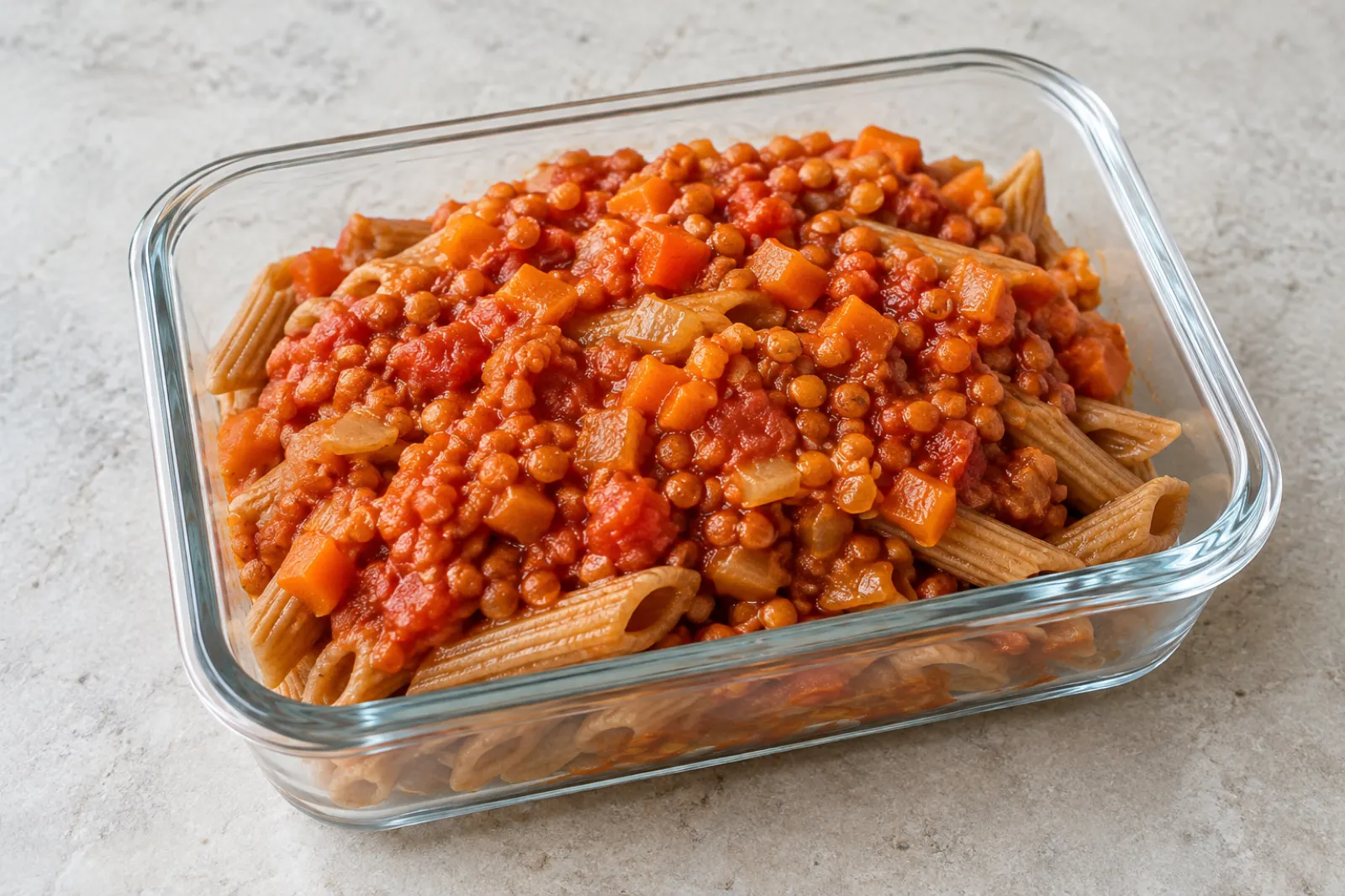 Linsbolognese med fullkornspasta